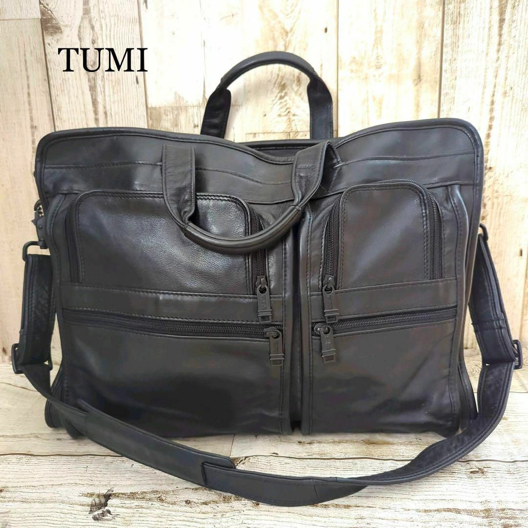 保証付き トゥミ TUMI ビジネスバッグ オールレザー A4 2way ブラック