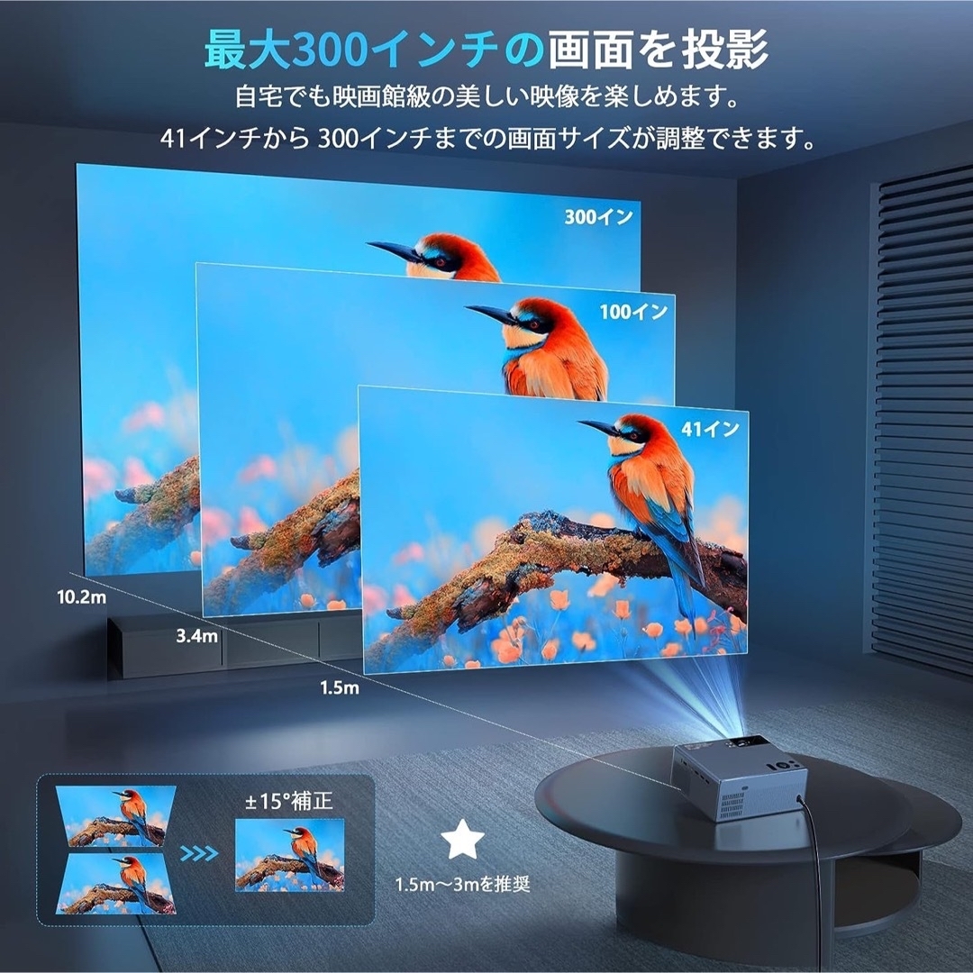 一点物❗️⭐️プロジェクター4k⭐️12000ルーメン　Wi-Fi 5G ズーム