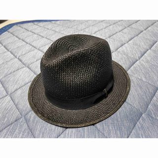 ボルサリーノ(Borsalino)のBorsalino ボルサリーノ 麦わら帽子 中折れ 黒 62 XL(ハット)