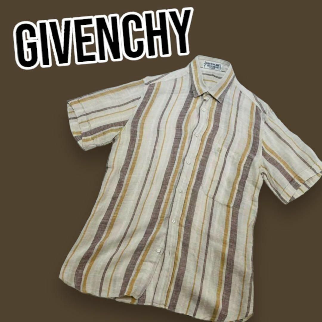 GIVENCHY(ジバンシィ)のGIVENCHY(ジバンシー)リネンストライプ半袖シャツイタリア製 メンズのトップス(シャツ)の商品写真