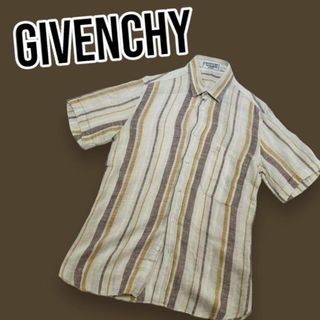 ジバンシィ(GIVENCHY)のGIVENCHY(ジバンシー)リネンストライプ半袖シャツイタリア製(シャツ)