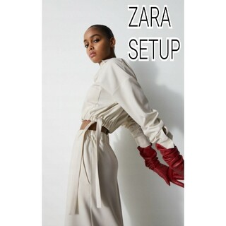 ザラ(ZARA)の希少 即完売 ZARA ザラ ジャケット スカート セットアップ 上下 ホワイト(セット/コーデ)