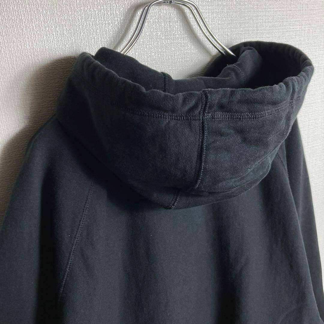 人気Lサイズ】ハフ ハーフジップ ワンポイント刺繍ロゴ入りパーカー