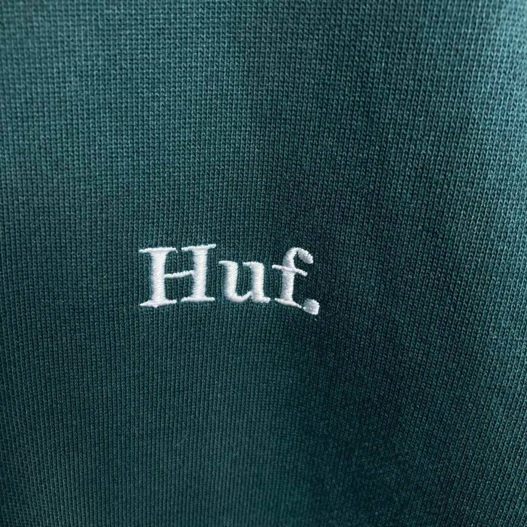 HUF - 【希少XLサイズ】ハフ ハーフジップ ワンポイント刺繍ロゴ入り