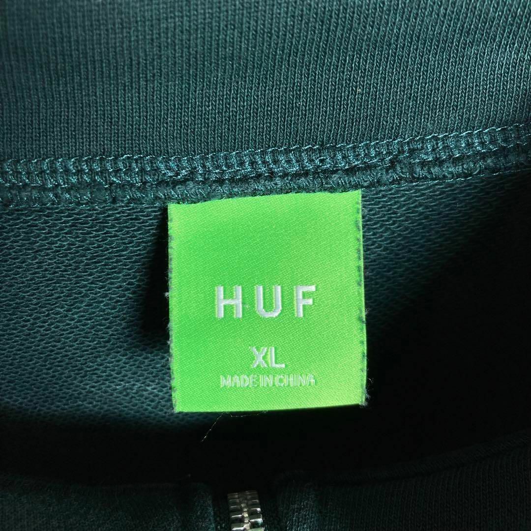 HUF - 【希少XLサイズ】ハフ ハーフジップ ワンポイント刺繍ロゴ入り
