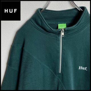 HUF ハフ　ブルゾン　ジップアップ　刺繍　美品　XL オーバーサイズ