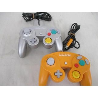  中古品 ゲームキューブ GC コントローラー DOL-003 シルバー オレンジ 2点セット(その他)