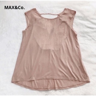 マックスアンドコー(Max & Co.)のMAX&Co. マックスアンドコー　コットン　リネン　カットソー　ピンク　L(Tシャツ(半袖/袖なし))