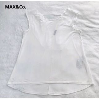 マックスアンドコー(Max & Co.)のMAX&Co. マックスアンドコー　コットン　リネン　カットソー　ホワイト　L(Tシャツ(半袖/袖なし))