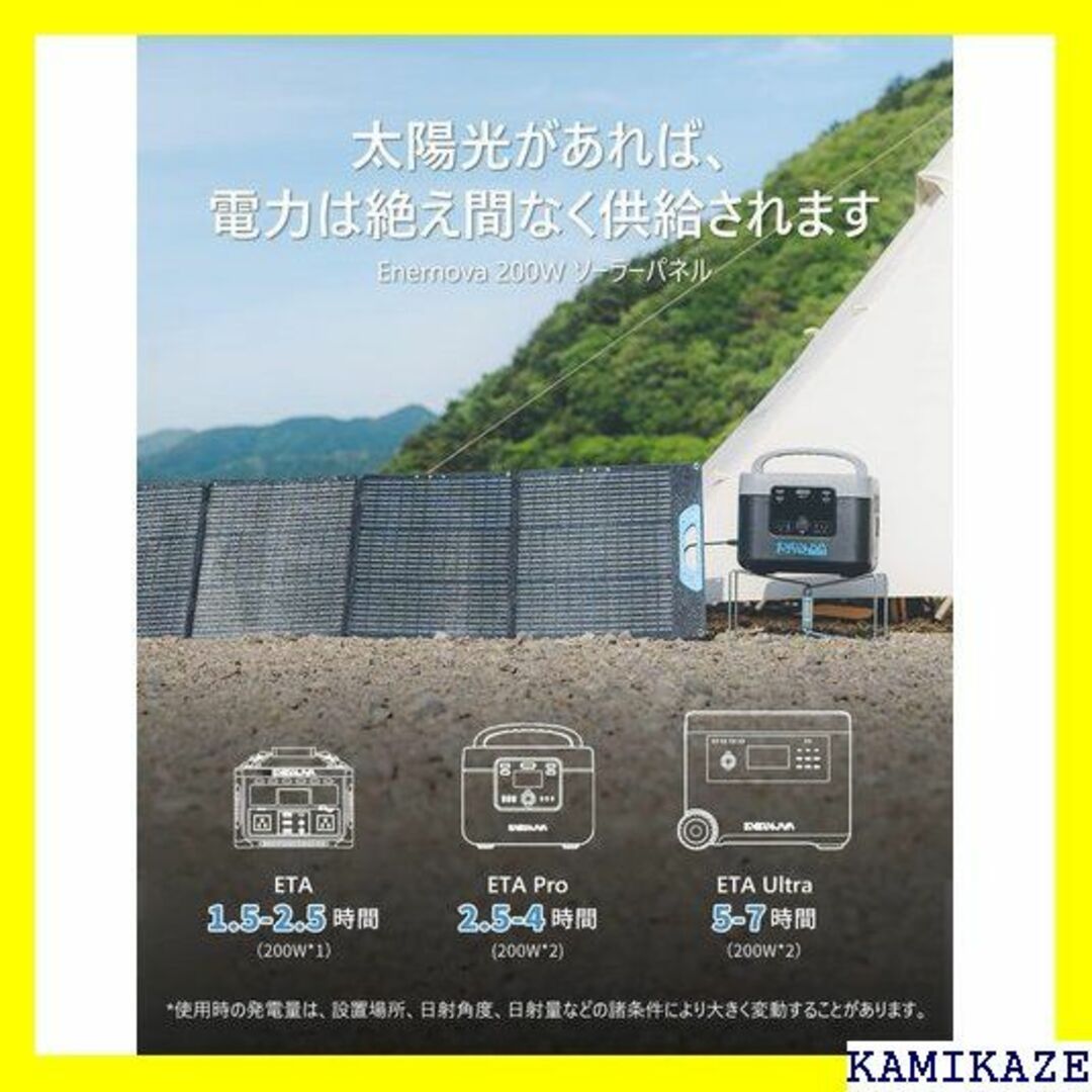 ☆在庫処分 Enernova ソーラーパネル 200W 折 防災グッズ 1314