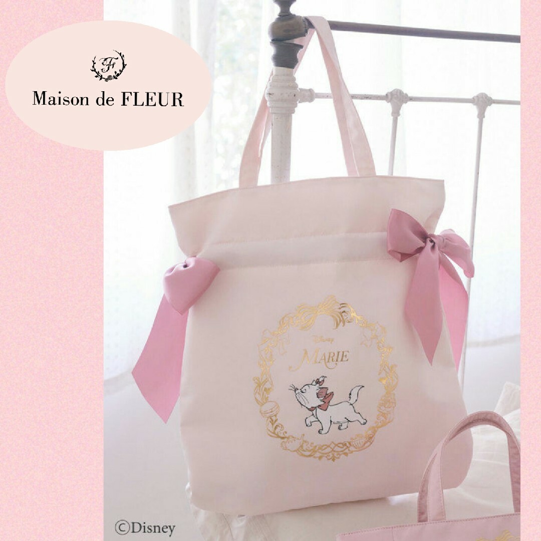 Maison de FLEUR(メゾンドフルール)の新品 メゾンドフルール ディズニー マリーちゃん ダブルリボン トートバッグ レディースのバッグ(トートバッグ)の商品写真