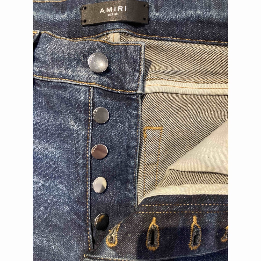 AMIRI アミリ 新品 MX1 レザー 蛇腹 スキニーデニム 30-