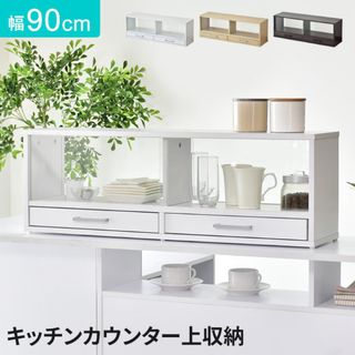 カウンター上収納 奥行22cm 調味料ラック キッチンラック エイミー 幅90 (その他)