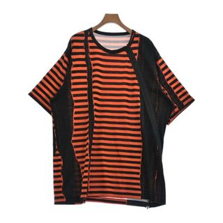 グラウンドワイ(Ground Y)のGround Y Tシャツ・カットソー 3(M位) オレンジx黒(ボーダー) 【古着】【中古】(Tシャツ/カットソー(半袖/袖なし))