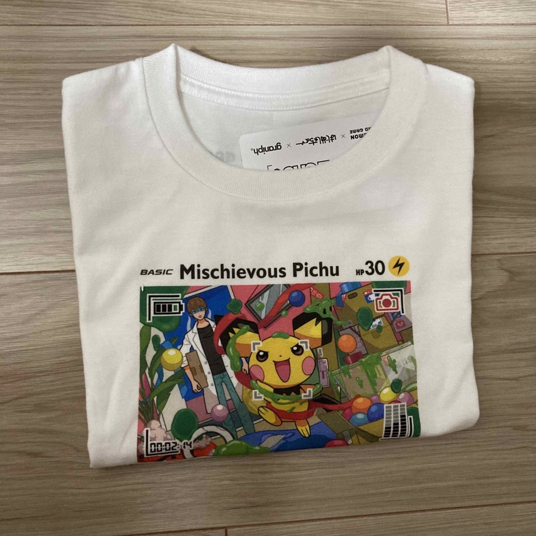 ポケモン(ポケモン)のグラニフ いたずら好きのピチュー(P-Lab.)｜キッズTシャツ 100 白 キッズ/ベビー/マタニティのキッズ服女の子用(90cm~)(Tシャツ/カットソー)の商品写真