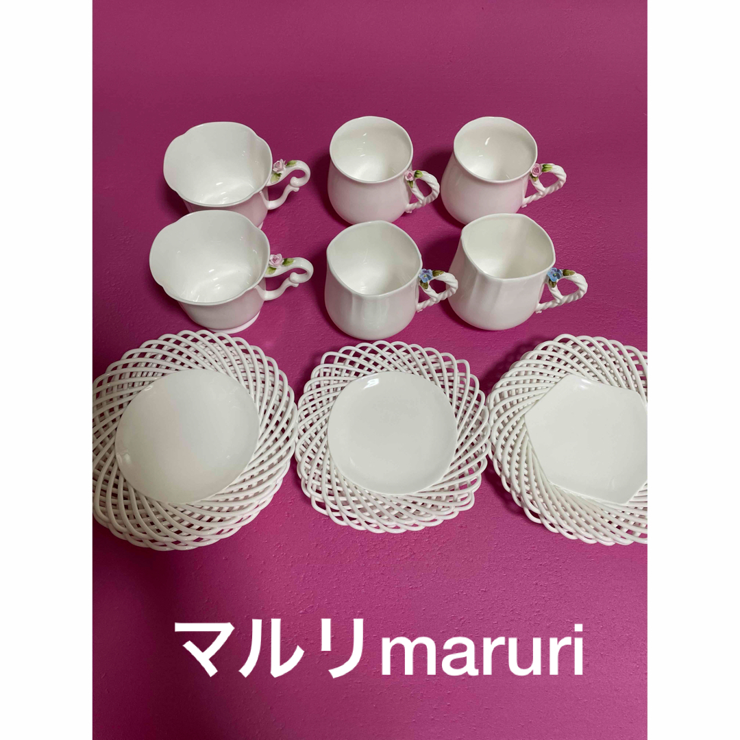 maruRi マルリ　Bone China ペアカップ\u0026ソーサー　新品　食器