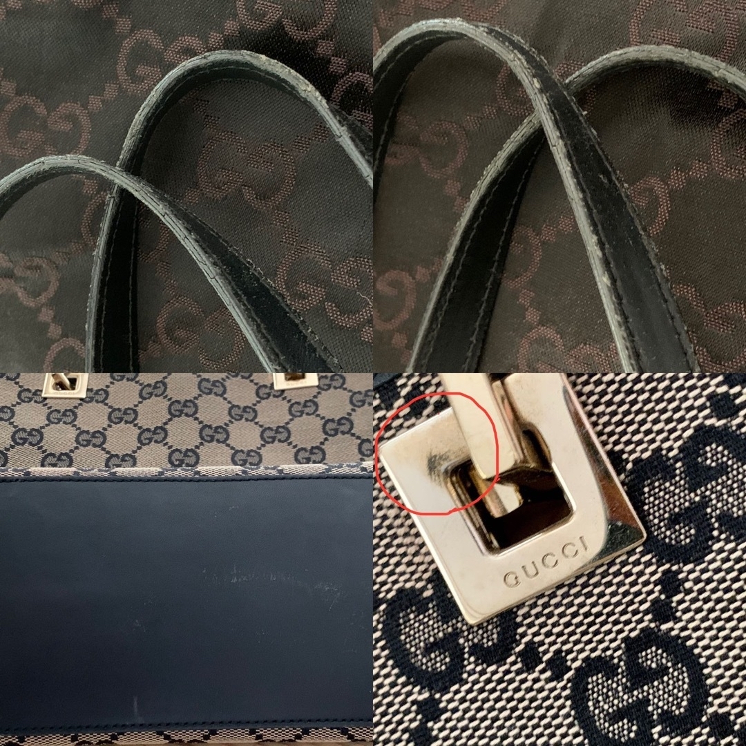 Gucci(グッチ)のGUCCI トートバッグ GGキャンバス GG総柄 ベージュ×黒 0021099 レディースのバッグ(ハンドバッグ)の商品写真