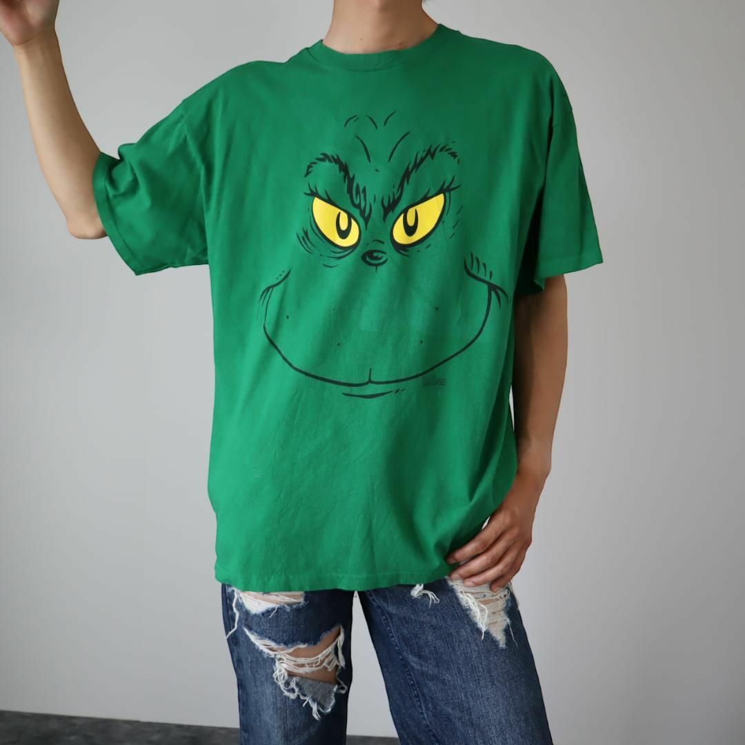 ART VINTAGE(アートヴィンテージ)の【Dr.Seuss】GRINCH グリンチ フェイス プリント Tシャツ XL メンズのトップス(Tシャツ/カットソー(半袖/袖なし))の商品写真