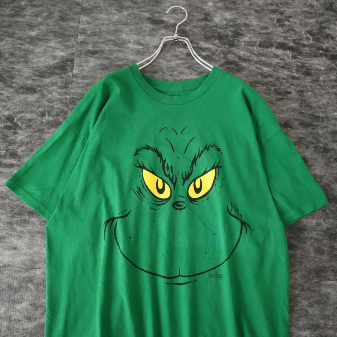 ART VINTAGE(アートヴィンテージ)の【Dr.Seuss】GRINCH グリンチ フェイス プリント Tシャツ XL メンズのトップス(Tシャツ/カットソー(半袖/袖なし))の商品写真