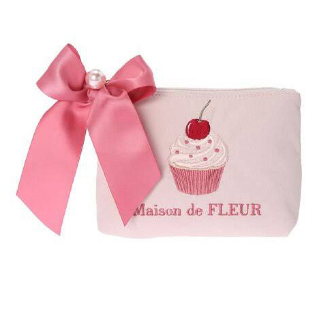 Maison de FLEUR ピンクマニアスイーツいちごポーチ カップケーキ