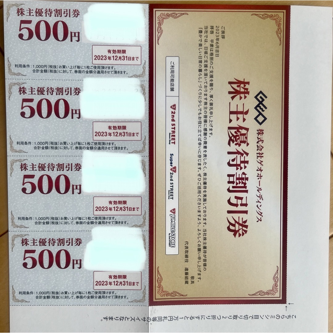 GEO株主優待割引券 チケットの優待券/割引券(その他)の商品写真