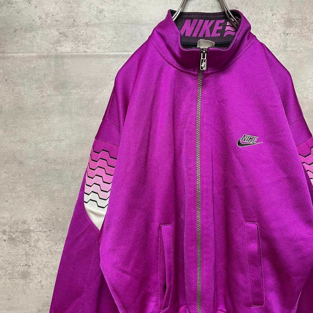 希少デザイン 90s NIKE 銀タグ トラックジャケット　日本製　パープル