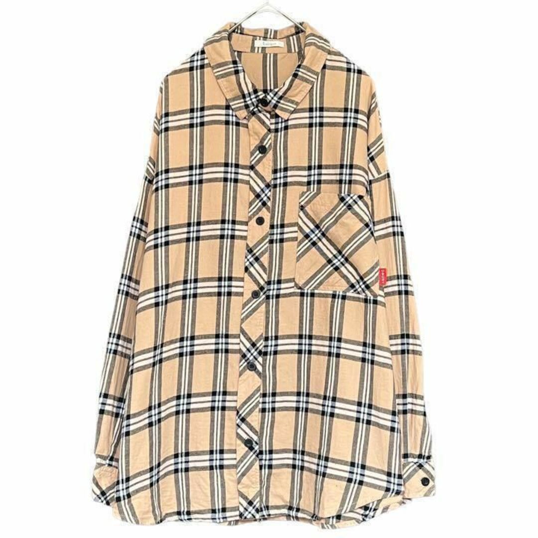 Lutique レディース【M】チェックシャツ♡綿100% ゆったり♡ブラウンの