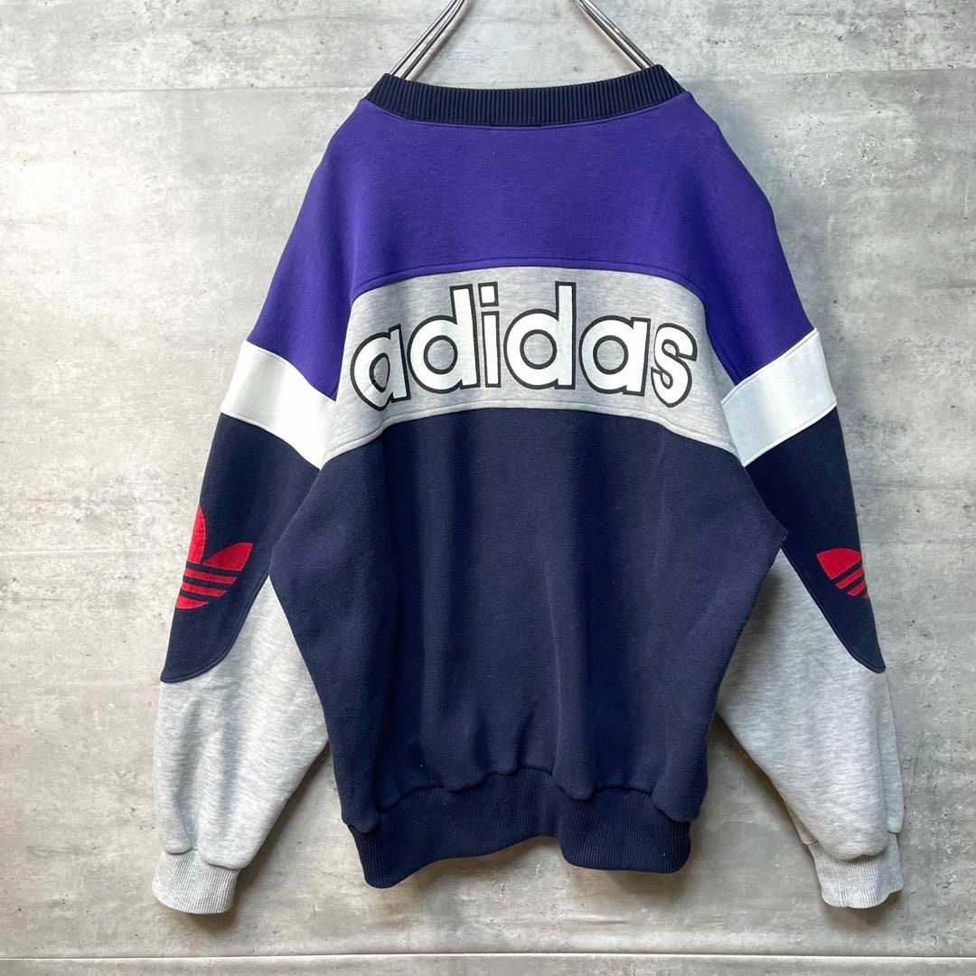 adidas ヴィンテージ デカロゴ スウェット トレーナー デサント製 90s