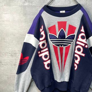 adidas ヴィンテージ デカロゴ スウェット トレーナー デサント製 90s