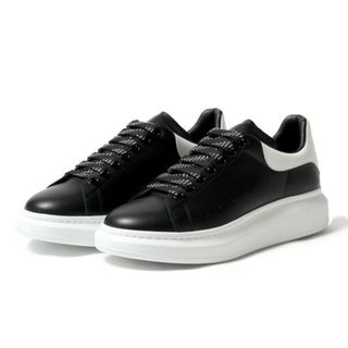 アレキサンダーマックイーン(Alexander McQueen)の【新品未使用】 ALEXANDER McQUEEN アレキサンダー マックイーン OVERSIZED SNEAKER オーバーサイズドスニーカー シューズ レザー 553680WHGP5 【42（約28cm）/BLACK/WHITE】(スニーカー)