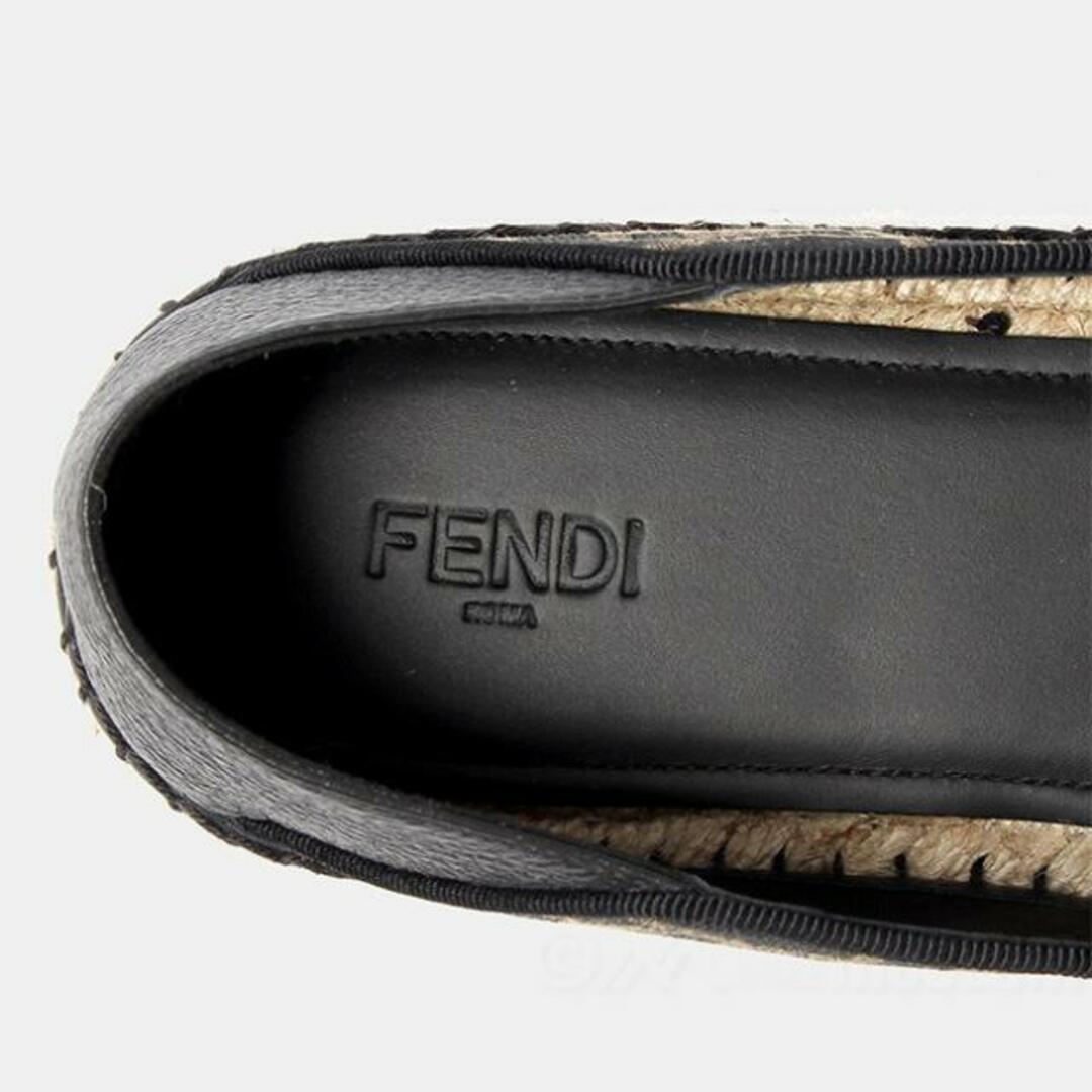 【新品未使用】 FENDI フェンディ Embroidered fabric espadrilles エスパドリーユ シューズ 靴 7P1359AAWB 【7.5：約26.5cm/TABACCO】