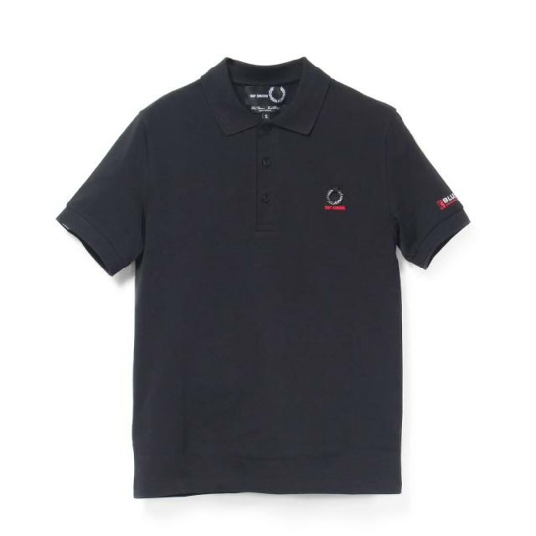 【新品未使用】 FRED PERRY フレッド ペリー ポロシャツ RAF SIMONS PRINTED SLEEVE POLO SHIRT SM4200 【Sサイズ/BLACK】