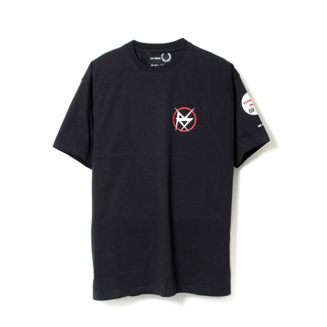 【新品未使用】 FRED PERRY×RAF SIMONS フレッドペリー＆ラフシモンズ Tシャツ Raf Simons Printed T-Shirt ラフシモンズプリンテッドTシャツ 半袖 コットン SM4207 【Lサイズ/BLACK】