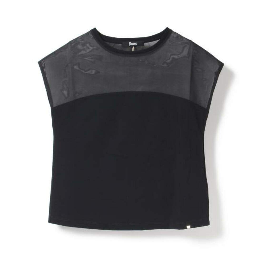 【新品未使用】 HERNO ヘルノ Tシャツ LIGHT SCUBA & ストレッチチュール JG000183D13457S 【サイズ40/BLACK】