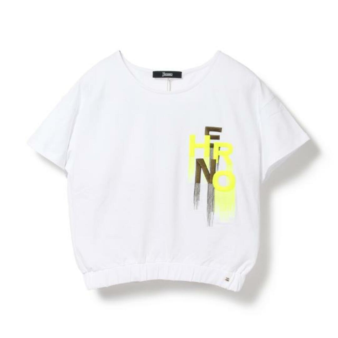 【新品未使用】 HERNO ヘルノ Tシャツ エンブロイダリー インターロック JG000171D52009 【サイズ40/WHITE】