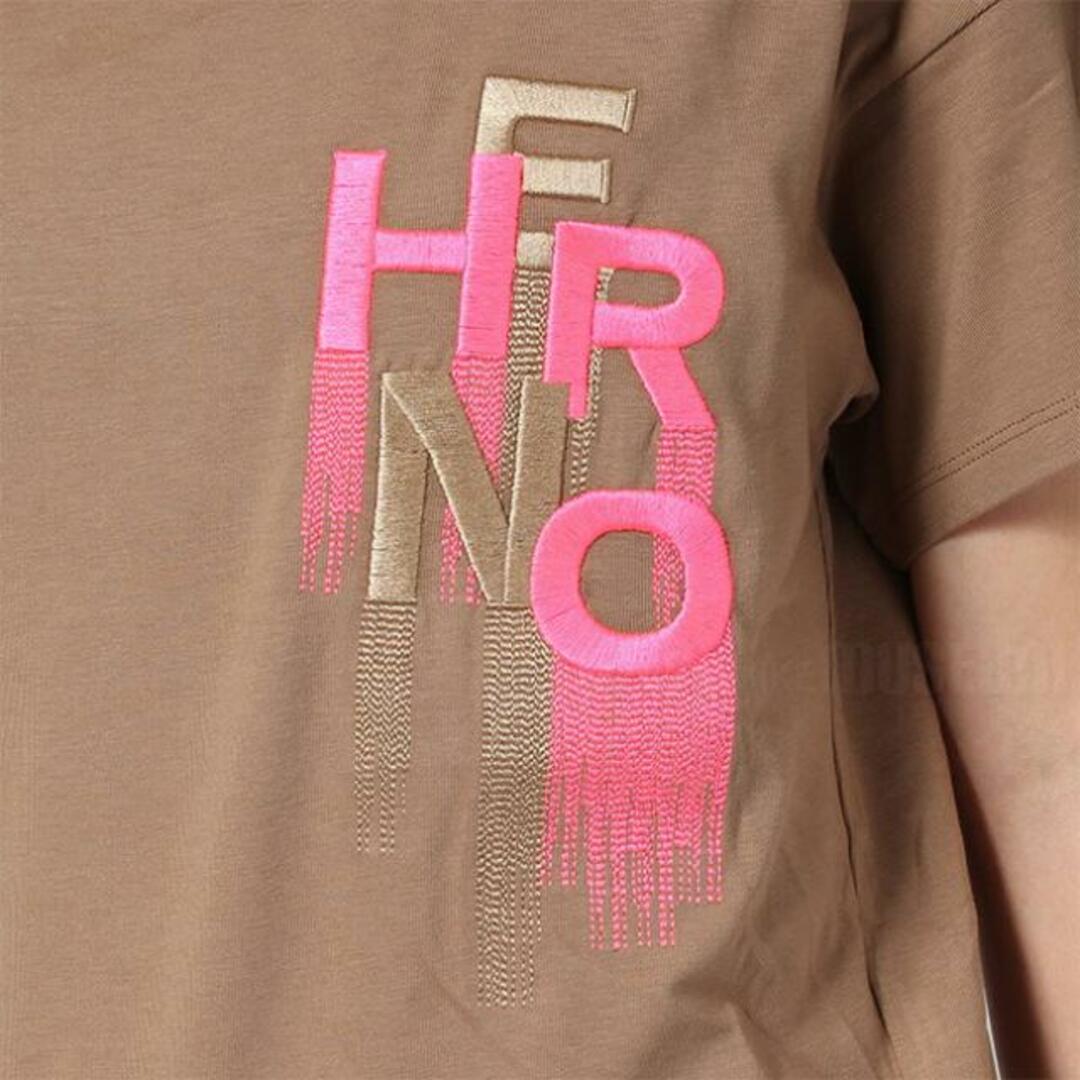 【新品未使用】 HERNO ヘルノ Tシャツ エンブロイダリー インターロック JG000171D52009 【サイズ40/WHITE】