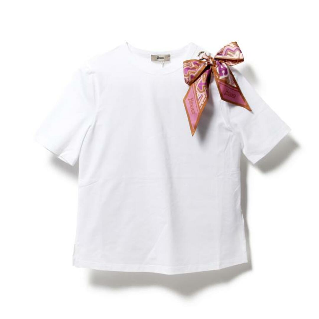【新品未使用】 HERNO ヘルノ Tシャツ カットソー トップス スカーフ BUBBLE SUPERFINE COTTON STRETCH JG000185D52003 【サイズ40/WHITE】