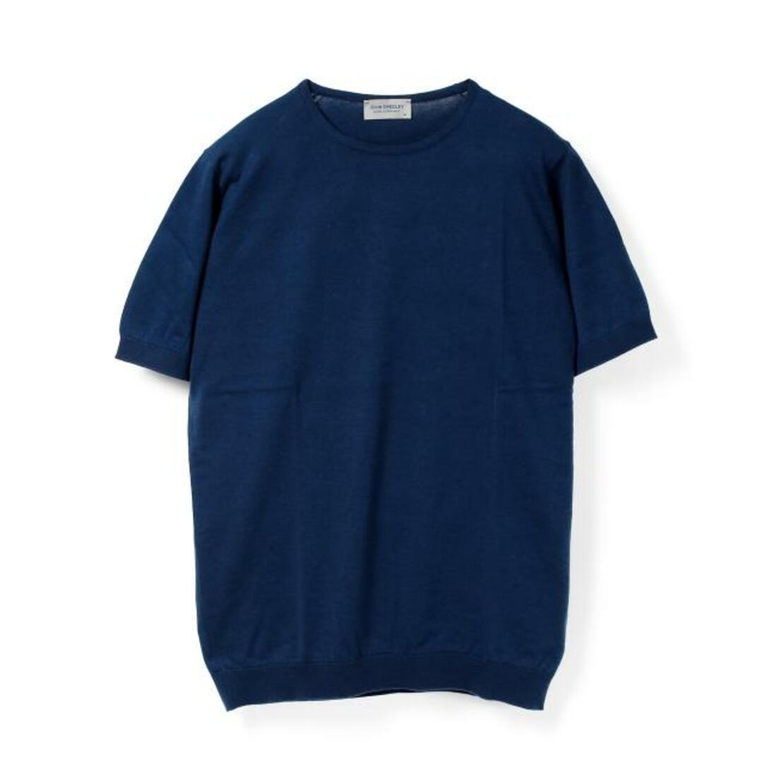 cmS【新品未使用】 JOHN SMEDLEY ジョンスメドレー BELDEN ベルデン 半袖 ニット クルーネック コットン 【Sサイズ/INDIGO】