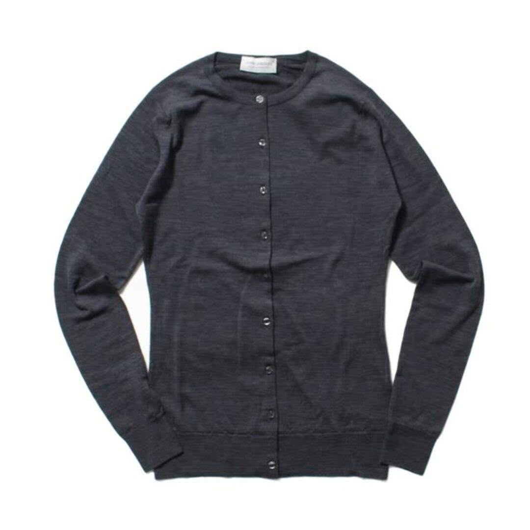 【新品未使用】 ジョンスメドレー JOHN SMEDLEY カーディガン BUTTERCUP 30 GAUGE ROUND NECK CARDIGAN 3サイズ 【Sサイズ/CHARCOAL】