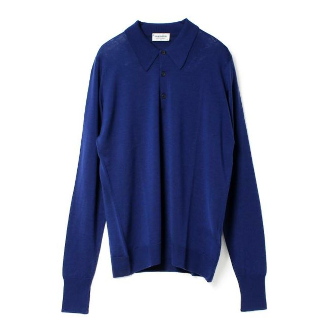 【新品未使用】 ジョンスメドレー JOHN SMEDLEY ポロシャツ 長袖 WOOL DORSET メリノウール 【Sサイズ/LAPIS BLUE】