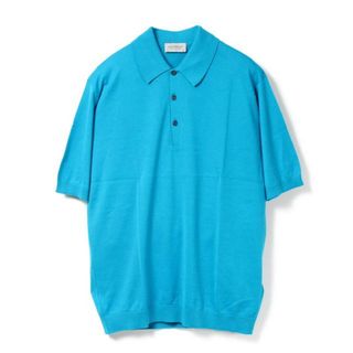 ジョンスメドレー(JOHN SMEDLEY)の【新品未使用】 JOHN SMEDLEY ジョンスメドレー ISIS 半袖 ニット ポロシャツ コットン 【Lサイズ/SKIPPER BLUE】(ポロシャツ)