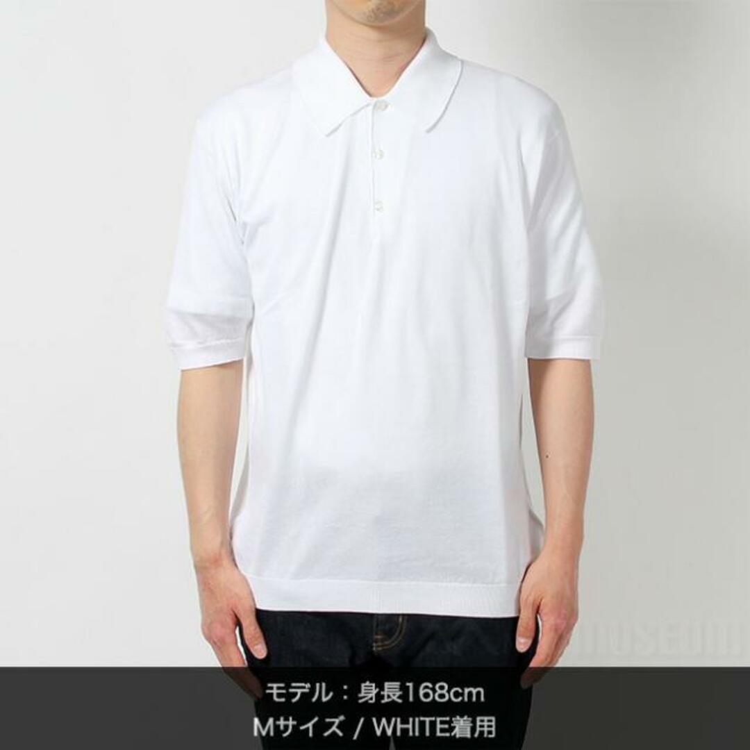 【新品未使用】 JOHN SMEDLEY ジョンスメドレー ISIS 半袖 ニット ポロシャツ コットン 【Sサイズ/WHITE】