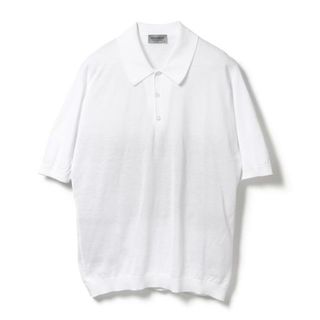 ジョンスメドレー(JOHN SMEDLEY)の【新品未使用】 JOHN SMEDLEY ジョンスメドレー ISIS 半袖 ニット ポロシャツ コットン 【XLサイズ/WHITE】(ポロシャツ)