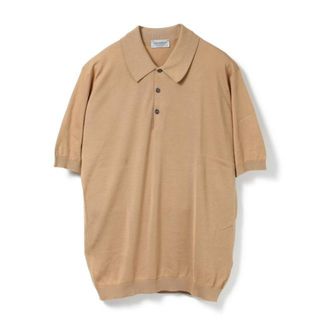 ジョンスメドレー(JOHN SMEDLEY)の【新品未使用】 JOHN SMEDLEY ジョンスメドレー ISIS 半袖 ニット ポロシャツ コットン 【XXL/LIGHT CAMEL】(ポロシャツ)