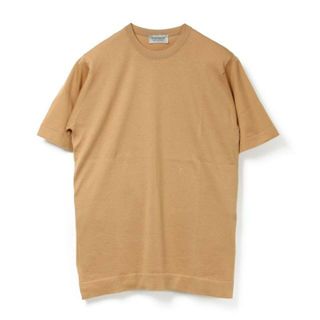 ジョンスメドレー(JOHN SMEDLEY)の【新品未使用】 JOHN SMEDLEY ジョンスメドレー LORCA ロルカ ニット セーター クルーネック 半袖 コットン 【Lサイズ/LIGHT CAMEL】(Tシャツ/カットソー(半袖/袖なし))