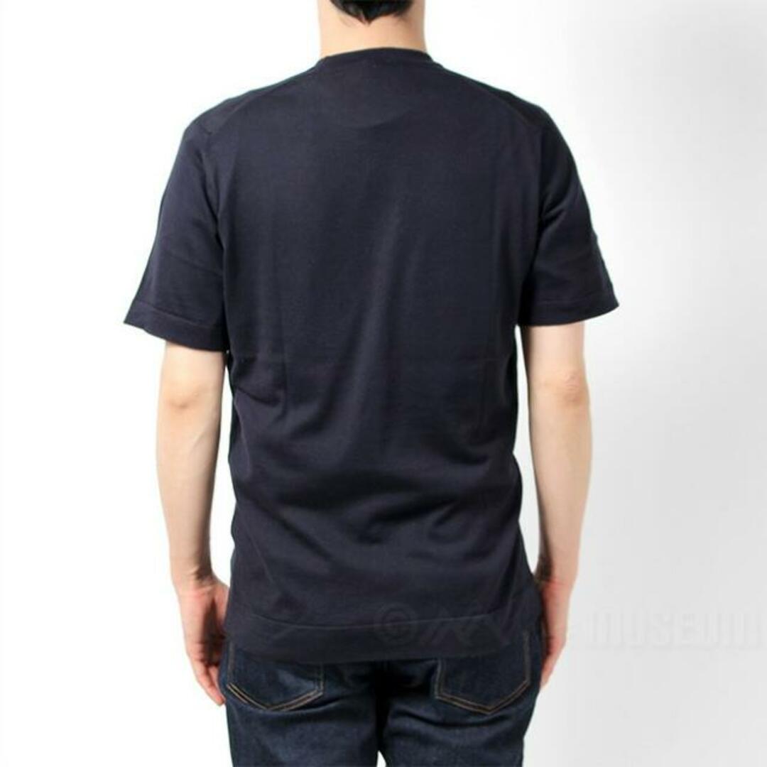 【新品未使用】 JOHN SMEDLEY ジョンスメドレー LORCA ロルカ ニット セーター クルーネック 半袖 コットン 【Lサイズ/SKIPPER BLUE】