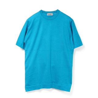 ジョンスメドレー(JOHN SMEDLEY)の【新品未使用】 JOHN SMEDLEY ジョンスメドレー LORCA ロルカ ニット セーター クルーネック 半袖 コットン 【Mサイズ/SKIPPER BLUE】(Tシャツ/カットソー(半袖/袖なし))