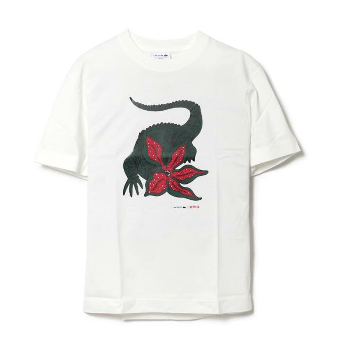 【新品未使用】 Lacoste x Netflix ラコステ＆ネットフリックス Tシャツ ストレンジャーシングス アレンジワニロゴT 半袖 コットン TH8462 【3/WHITE】