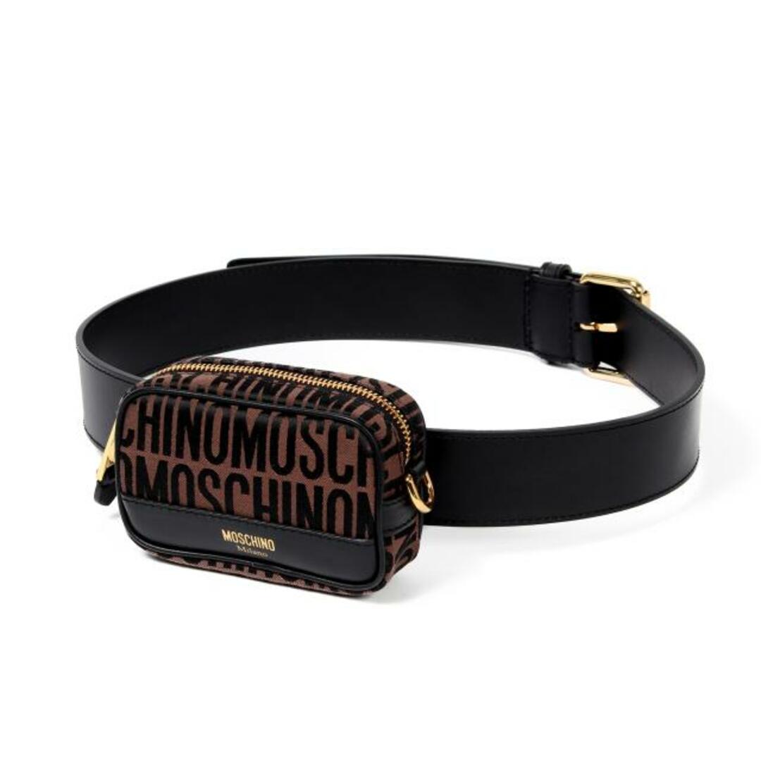 【新品未使用】 MOSCHINO モスキーノ ベルトバッグ ウエストポーチ POUCH DETAILED BELT BAG B80088268 【サイズ48/FANTASIA MARRONE】