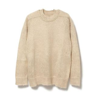 マルタンマルジェラ(Maison Martin Margiela)の【新品未使用】 Maison Margiela メゾン マルジェラ ニット セーター Brushed linen knit sweater ブラッシュド リネンセーター 麻 S50HL0007S18203 【Mサイズ/BEIGE】(ニット/セーター)